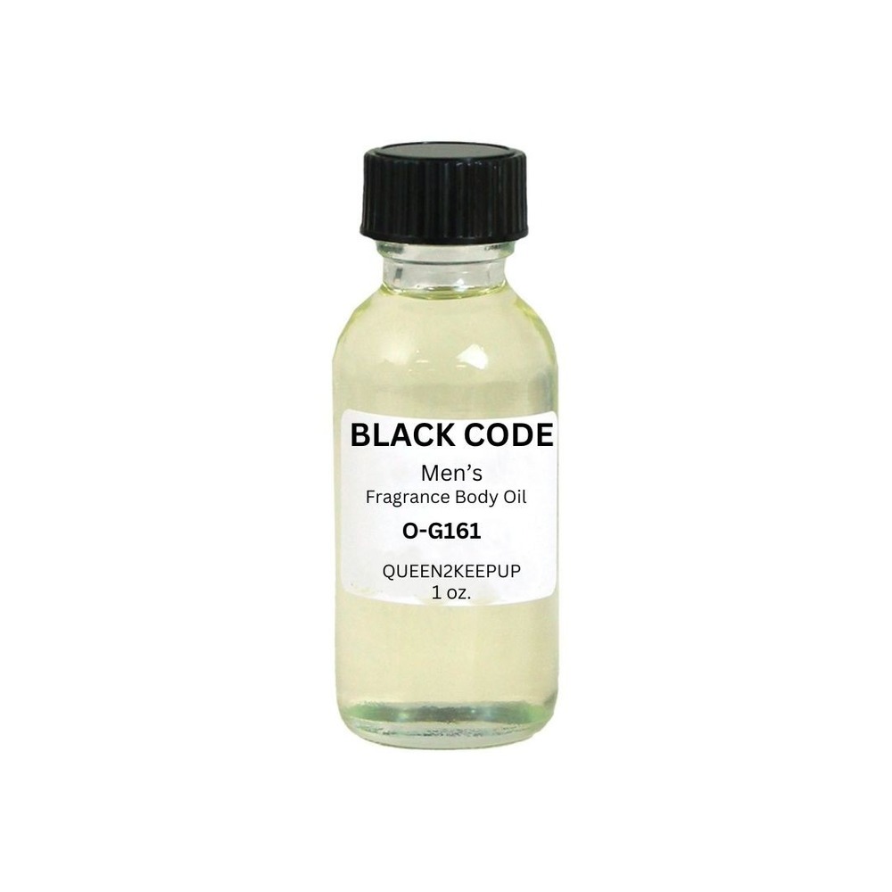 Black Code Men's Fragrance Body Oil Bergamot Olive Flower and Tonka Bean 1 oz